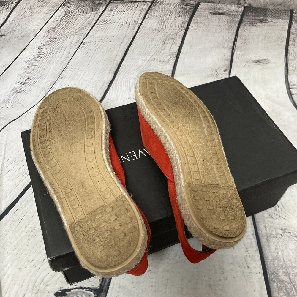 Saks fifth Avenue Shoes Womens size 6 Red D'orsay Espadrille Coral Slip On flats